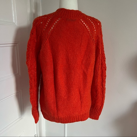 J Crew Wool Alpaca Blend Pointelle Flower Knit Sweater - Picture 4 of 6